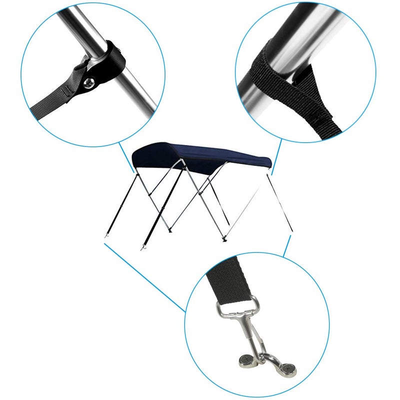 Amadget 2 PCS Adjustable Bimini Boat Top Strap Loops Single Snap Hook 28"~60" Boat Awning Marine Webbing Hardware - Image 5